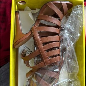 Like new Charlotte Russe Brown Strappy Block Heel Sandals